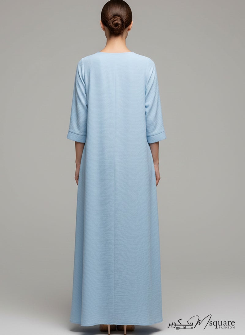 MSquare Fashion Baby Blue CEY Fabric Inner Slip Dress for Abaya – Soft Underdress - Image 3