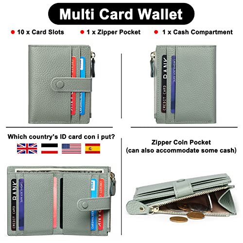 FALAN MULE Small Wallets for Women RFID Blocking Slim Bifold Leather Womens Wallet with Zipper Coin Purse - Image 4