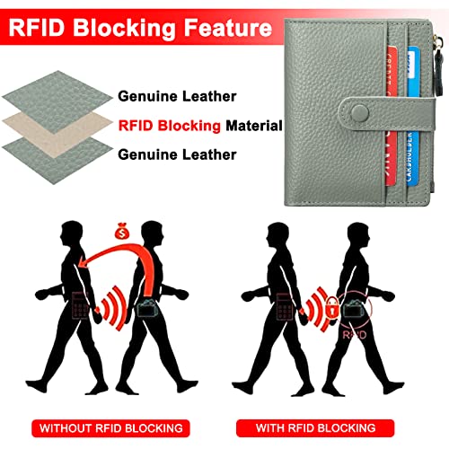 FALAN MULE Small Wallets for Women RFID Blocking Slim Bifold Leather Womens Wallet with Zipper Coin Purse - Image 5