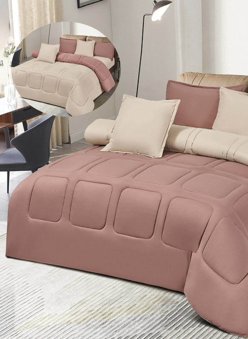 مينج لي طقم لحاف مفرش سرير ملكي نفرين مكون من 6 قطع مميزة مقاس 240 في 220 سم - Image 2