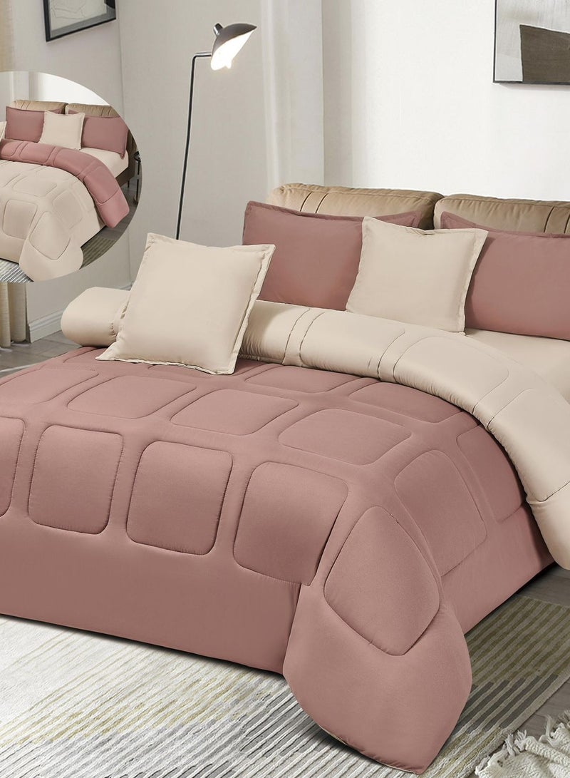 مينج لي طقم لحاف مفرش سرير ملكي نفرين مكون من 6 قطع مميزة مقاس 240 في 220 سم - Image 3