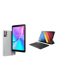 تابلت T8 PRO الذكي للأطفال بنظام أندرويد بشاشة 8 بوصات وبطاقتي SIM وذاكرة وصول عشوائي 8 جيجابايت وذاكرة تخزين داخلية 512 جيجابايت ويدعم الجيل الخامس 5G مع لوحة مفاتيح بلوتوث باللون الرمادي - إصدار عالمي