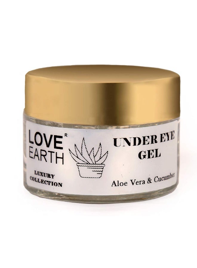 Love Earth Organic Under Eye Gel with Aloe Vera & Cucumber Extracts Reduces Dark Circles, Puffiness and Fine Lines 50gm - Image 1
