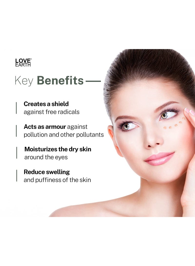 Love Earth Organic Under Eye Gel with Aloe Vera & Cucumber Extracts Reduces Dark Circles, Puffiness and Fine Lines 50gm - Image 4