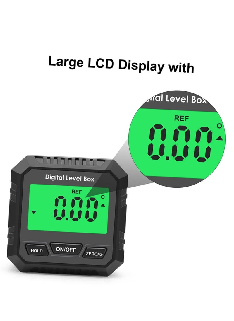 SYOSI - Protractor Level Digital Inclinometer, Digital Level Protractor Inclinometer, Construction Protractors Magnetic Angle Finder Bevel Gauge Angle Gauge Liquid Crystal Plastic, Built-in Magnet - Image 1