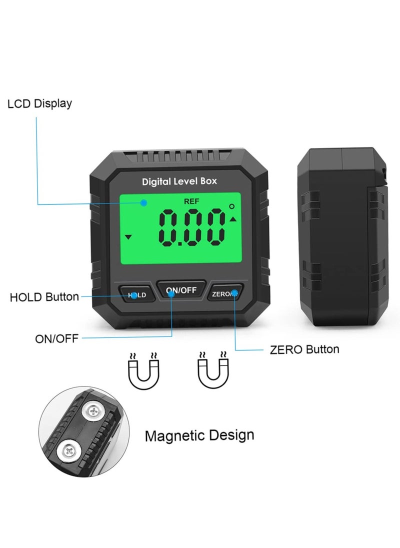 SYOSI - Protractor Level Digital Inclinometer, Digital Level Protractor Inclinometer, Construction Protractors Magnetic Angle Finder Bevel Gauge Angle Gauge Liquid Crystal Plastic, Built-in Magnet - Image 1