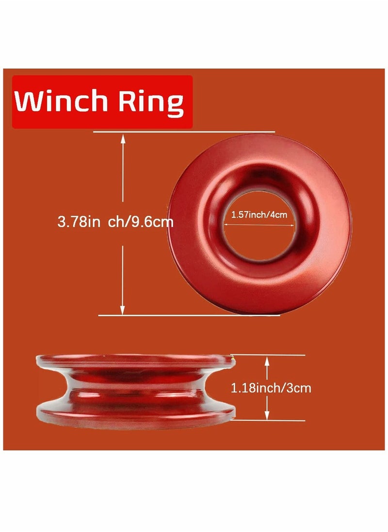Y&D Shackles, Towing Winch  Recovery Ring, with Soft Shackle 1/2"" X 22 Inch, Block, for ATV UTV SUV Truck (Red Shackle)  - Image 3