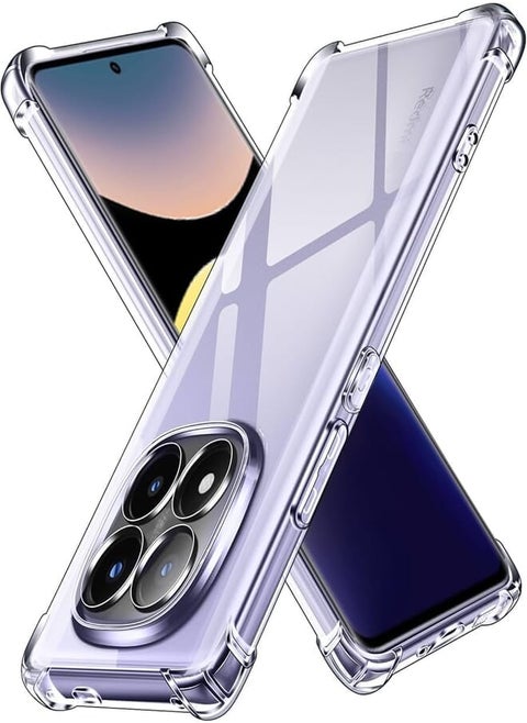 Cover for Xiaomi Redmi Note 14 PRO Plus 5G, Shockproof Transparent Shock Absorption Case with Soft TPU Bumper, Thin Soft Silicone TPU Protective Case