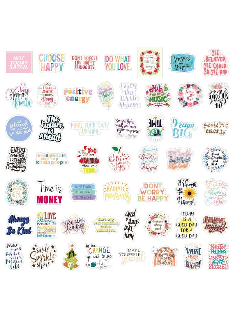 قوس قزح أورينبو 50 قطعة من ملصقات التأكيد الملهمة بكلمات مشجعة للطلاب والمعلمين والأطفال والمراهقين والبالغين ملصقات اقتباسات تحفيزية مقاومة للماء لزجاجة المياه ودفتر القصاصات والكمبيوتر المحمول - Image 2