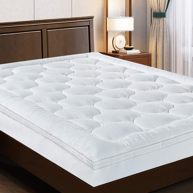 EASELAND EASELAND Queen Size Mattress Topper Pillow Top Mattress Cover Quilted Fitted Mattress Protector Cotton Top 821 Deep Pocket Extra Thick Mattress Pad 60x80 Inches White 