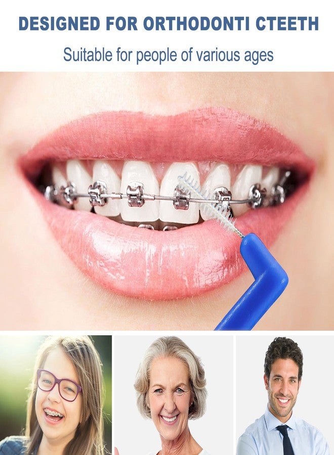 JOUGE فرشاة أسنان جوج بين الأسنان للتقويم، فرشاة أسنان بزاوية على شكل حرف L، أعواد أسنان ناعمة الشعيرات لتنظيف الأسنان وإزالة البلاك (0.7 مم) - Image 2