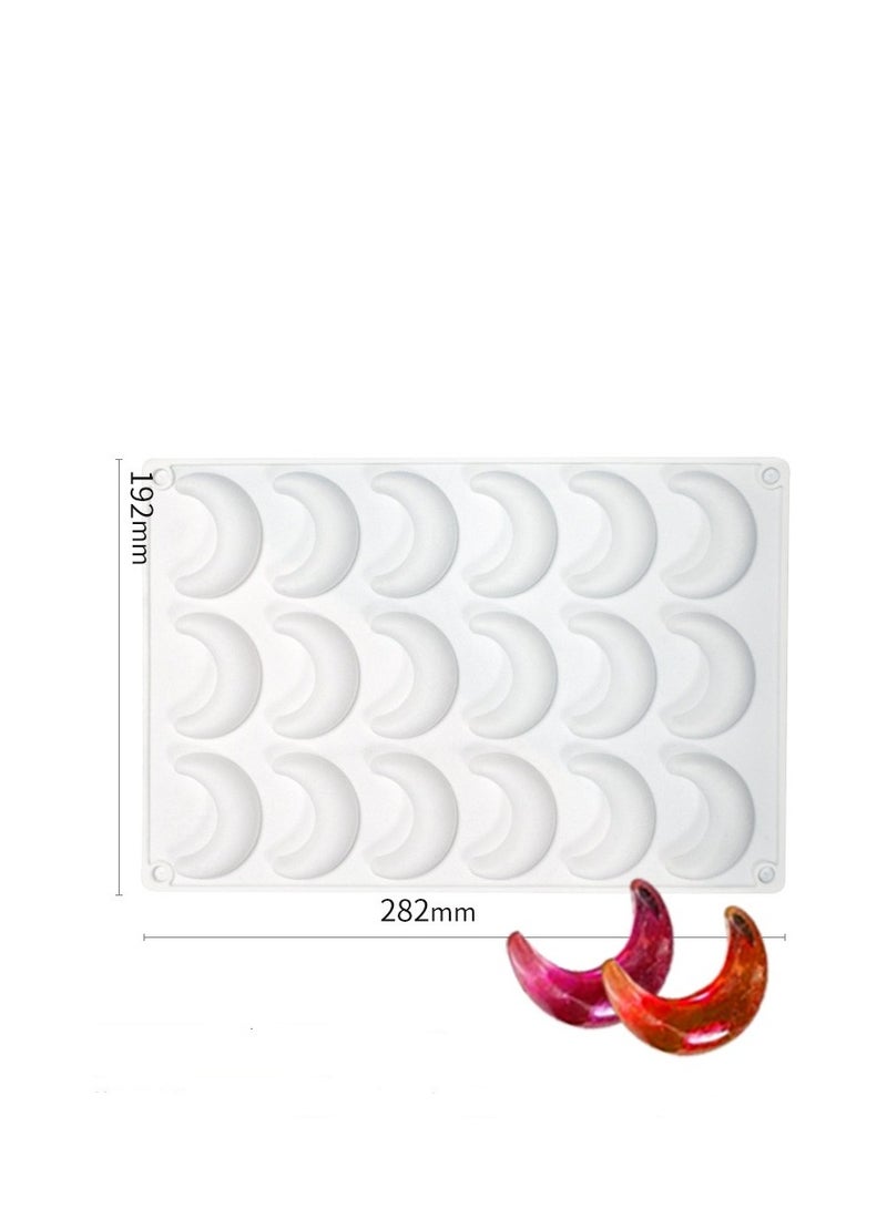 18 Cavity Moon Modeling Silicone Baking Mold Chocolate Fudge Making Mould DIY Cake Baking Decoration Making Silicone Baking Tray - Image 1
