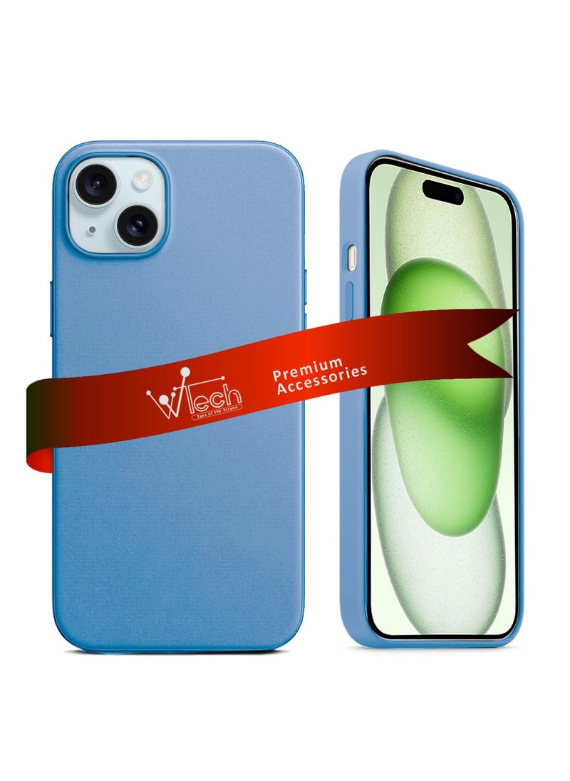 Wtech - Soft Liquid Silicone Case Cover For Apple iPhone 15 2023 Sky Blue - Image 1