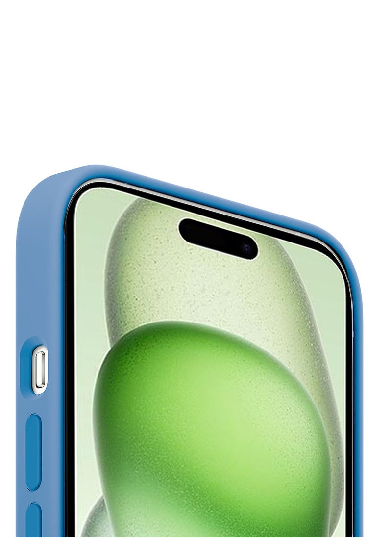 Wtech - Soft Liquid Silicone Case Cover For Apple iPhone 15 2023 Sky Blue - Image 1
