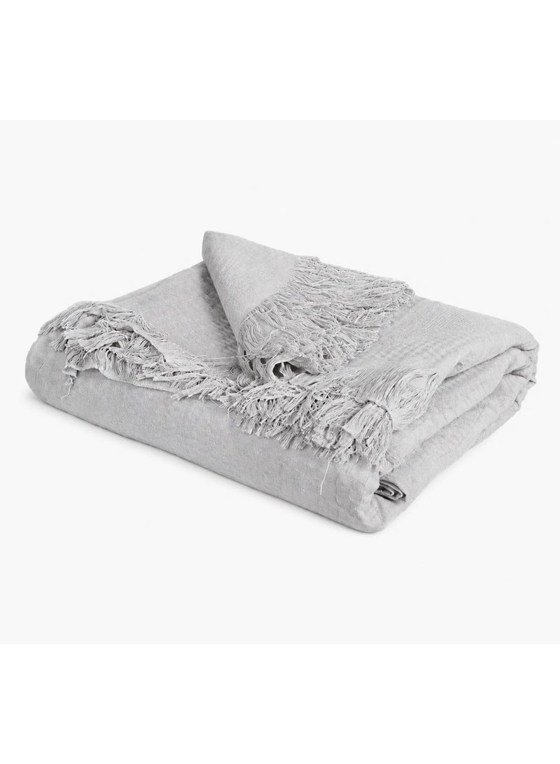 Summer Coverlet 220*240 - Cotton 100%- Light Gray