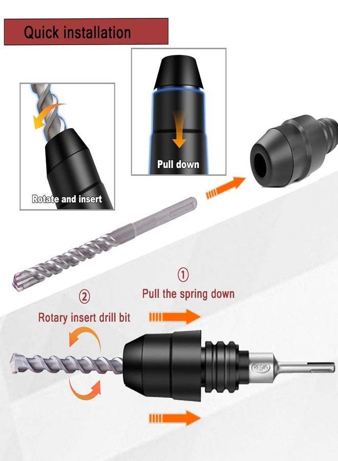 Regiis Tech 8-1/4" SDS-Plus to SDS-Max Drill Bit Adapter, Alloy Steel Converter for Home Rotary Hammer Drills,for Concrete Stone Demolition DIY Work - Image 4