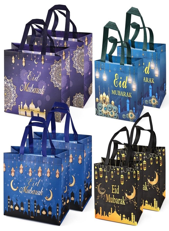 Aviski Eid Mubarak Gift Bags, 8Pcs Reusable Non-Woven Tote Bags, Assorted Sizes, Multicolor, for Eid Parties & Gift Packaging, Small: 23×22×11cm, Large: 32.5×25×17cm - Image 1