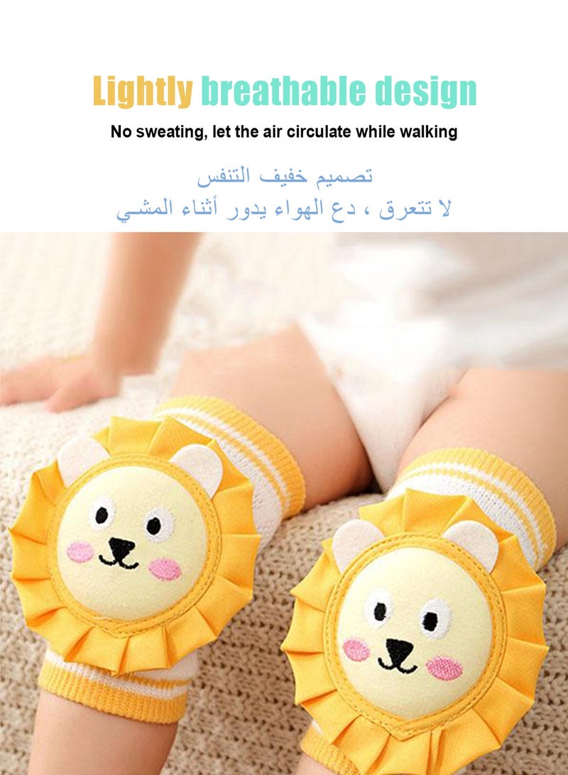 أوربازار زوجان من واقيات ركب الأطفال أثناء الزحف، واقيات ركب صيفية قابلة للتهوية، مانعة للانزلاق، قابلة للتعديل، واقيات ركب ناعمة ومرنة، دفايات أرجل للأطفال الصغار من البنات والأولاد (كرة القدم والليونز) - Image 3