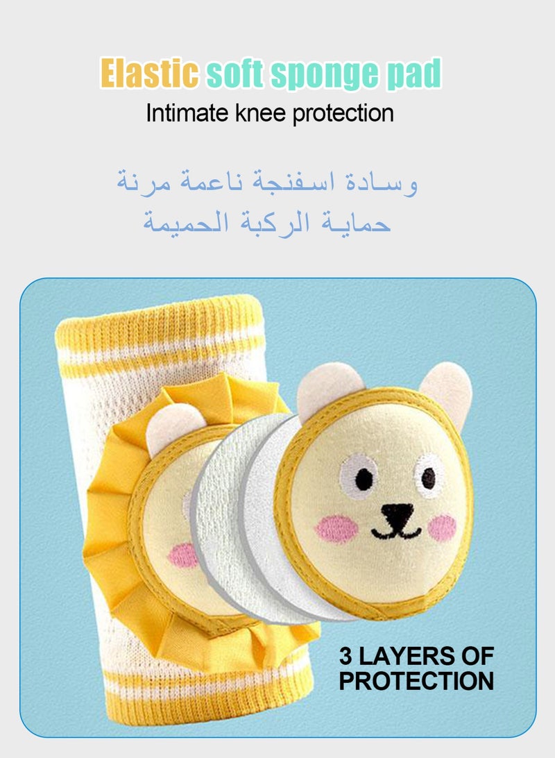 أوربازار زوجان من واقيات ركب الأطفال أثناء الزحف، واقيات ركب صيفية قابلة للتهوية، مانعة للانزلاق، قابلة للتعديل، واقيات ركب ناعمة ومرنة، دفايات أرجل للأطفال الصغار من البنات والأولاد (كرة القدم والليونز) - Image 4