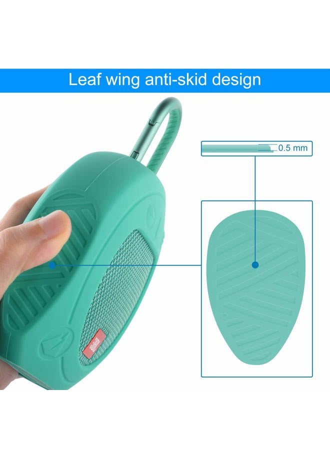 TXesign Protective Silicone Stand Up Case for JBL Clip 3 Waterproof Portable Speaker (Teal) - Image 4