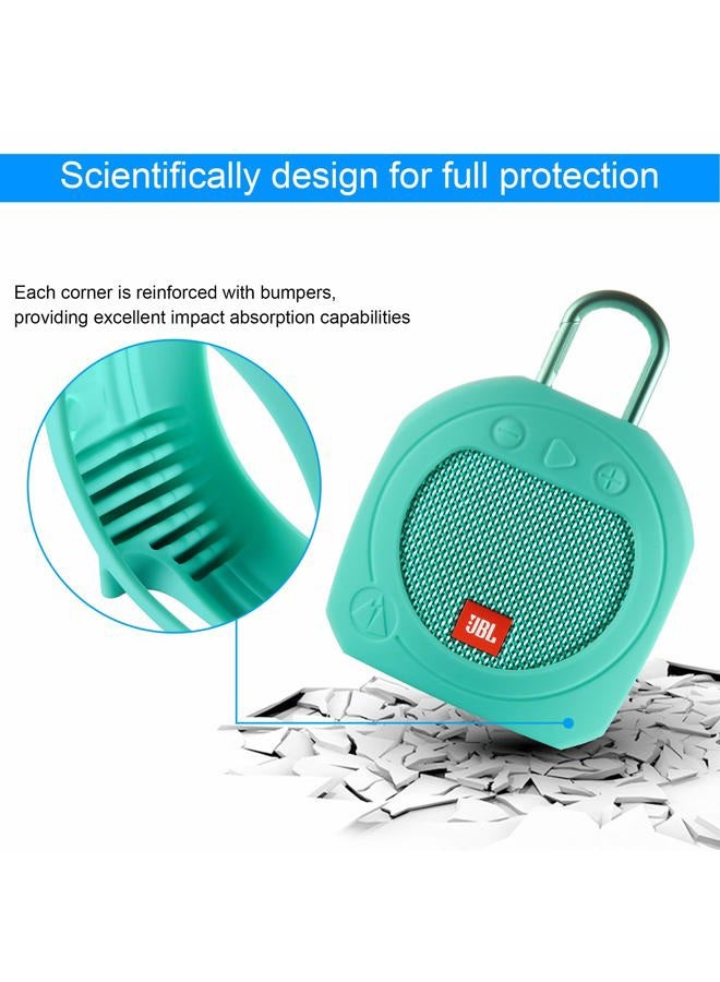 TXesign Protective Silicone Stand Up Case for JBL Clip 3 Waterproof Portable Speaker (Teal) - Image 3