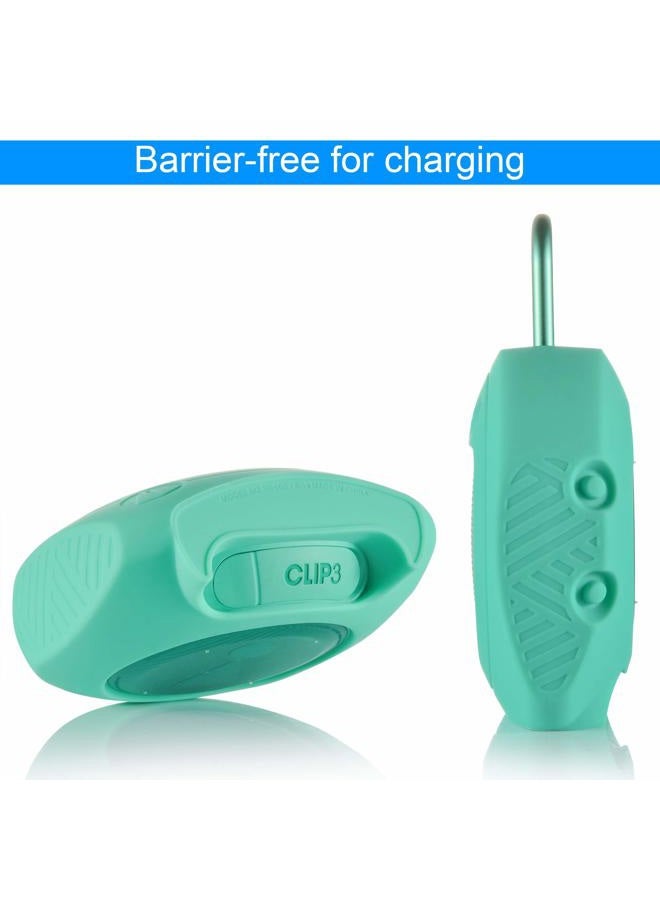 TXesign Protective Silicone Stand Up Case for JBL Clip 3 Waterproof Portable Speaker (Teal) - Image 5