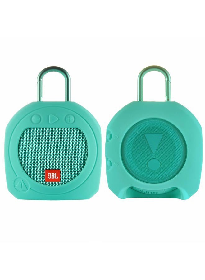 TXesign Protective Silicone Stand Up Case for JBL Clip 3 Waterproof Portable Speaker (Teal) - Image 1