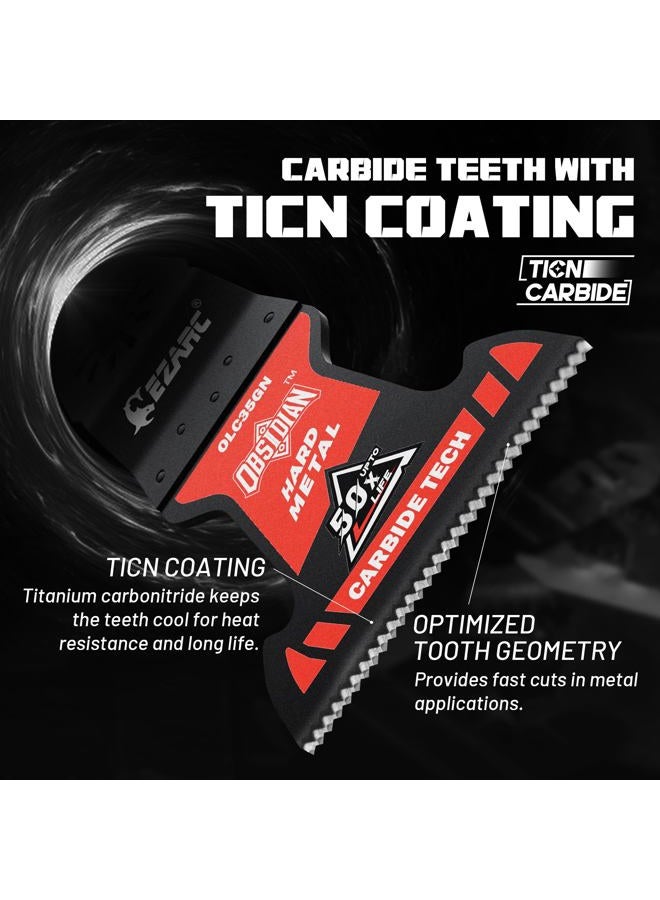 EZARC Obsidian Carbide Oscillating Saw Blades Multi Tool Blades with Quick Release for Carbide, Nails, Bolts and Screws (Pack of 3) - Image 2