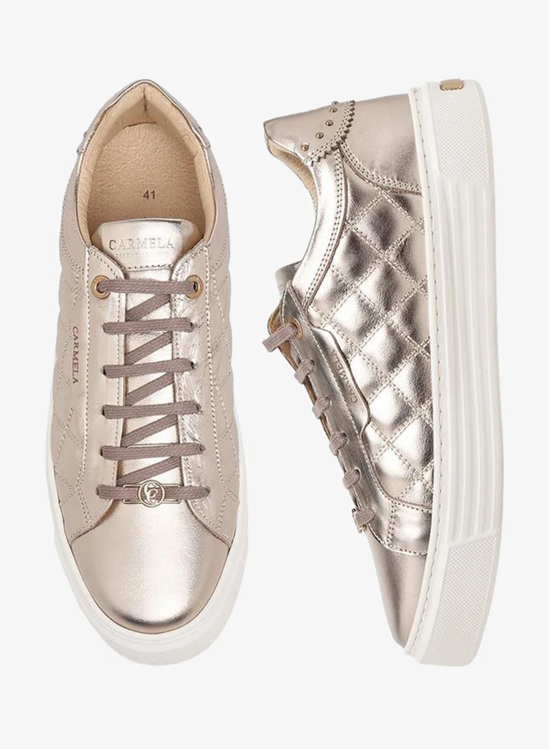 Carmela Women Quilted Leather Ankle Sneakers