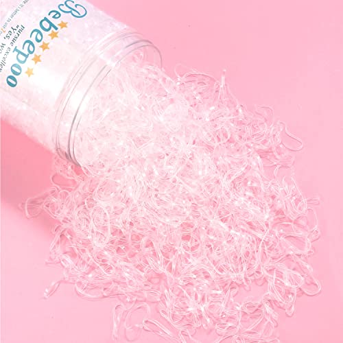 BEBEEPOO Clear Hair Elastics，BEBEEPOO 2500pcs Rubber Bands for Hair, Clear Mini Elastic Rubber Hair Bands, Small Hair Tties - STRONG - REUSEABLE - Image 2