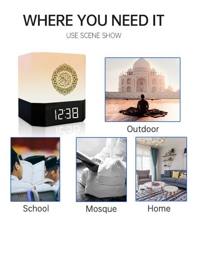 Equantu Touch Lamp Azan Clock Quran Cube Speaker QB303 - Image 3