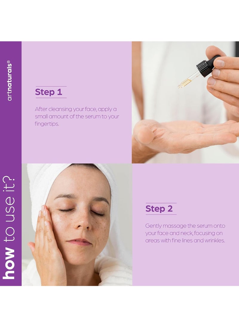 artnaturals - ArtNaturals Retinol Serum with Vitamin C and Hyaluronic Acid 1 Fl Oz 30ml 2.5 percent Retinol with Vitamin C and Hyaluronic Acid Anti Wrinkle Anti Aging for Face and Sensitive Skin Night Therapy - Image 1