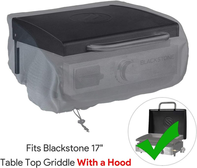 bbq777 حقيبة للنقل بحجم 17 بوصة وقطع غيار للغطاء لمقلاة Blackstone بحجم 17 بوصة مزودة بغطاء للمقلاة، غطاء مقاوم للأحمال الثقيلة مصنوع من البوليستر 600D، قطع غيار لموديل Blackstone 17 - Image 2