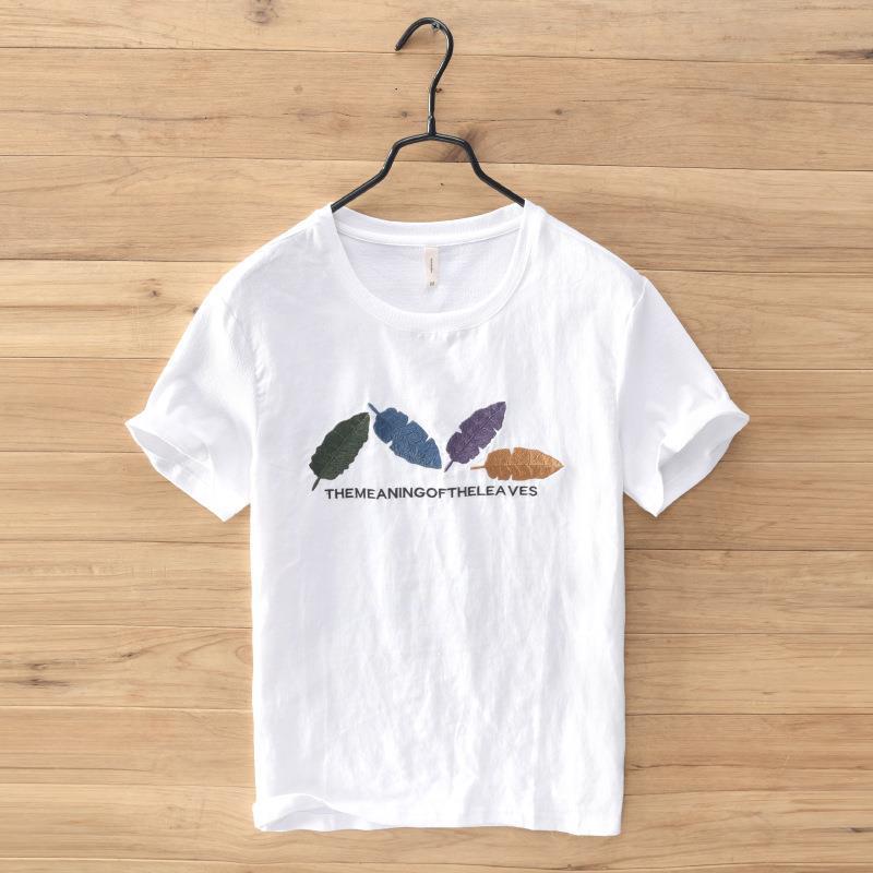3383-3393 European and American Hip Hop Street printed T-shirt men's linen short sleeve T-shirt (subject to stock) - Image 1