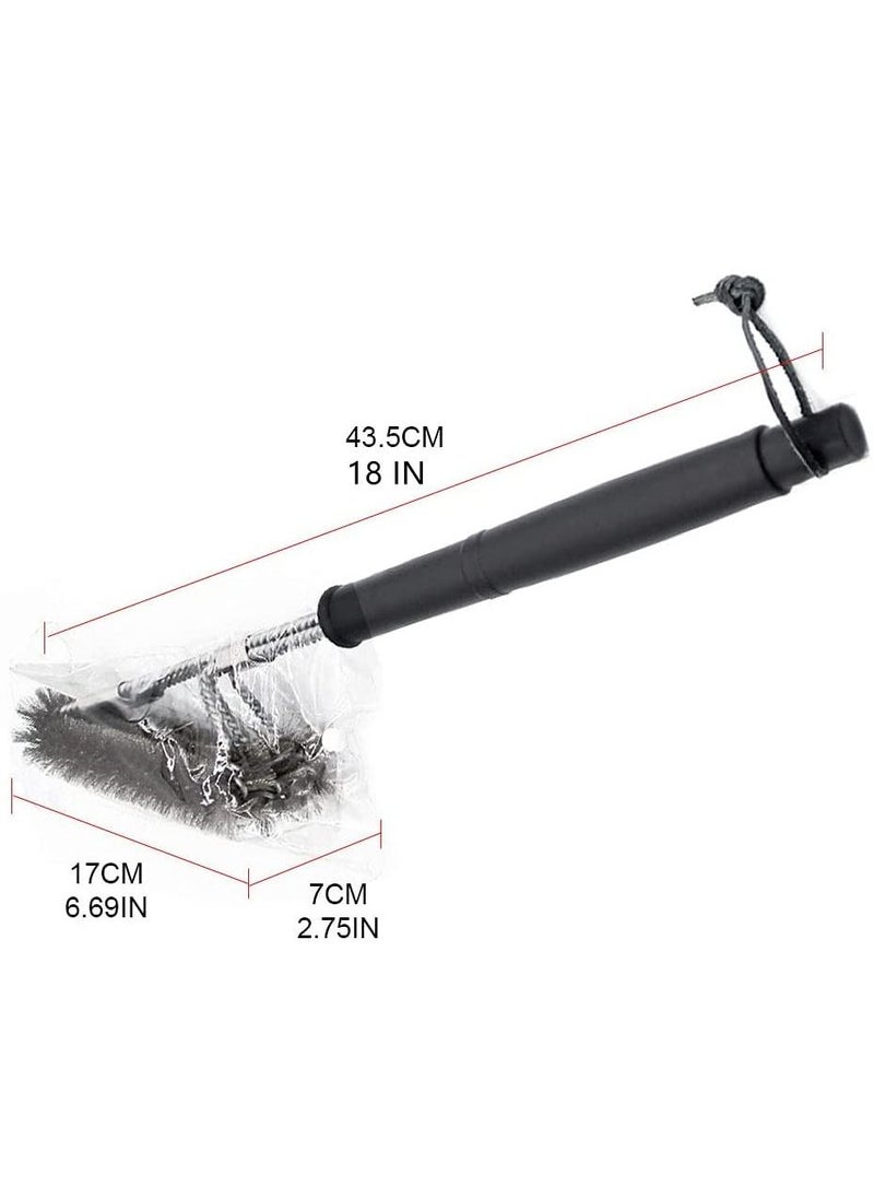 Stainless Steel BBQ Grill Cleaning Brush and Scraper Black/Silver