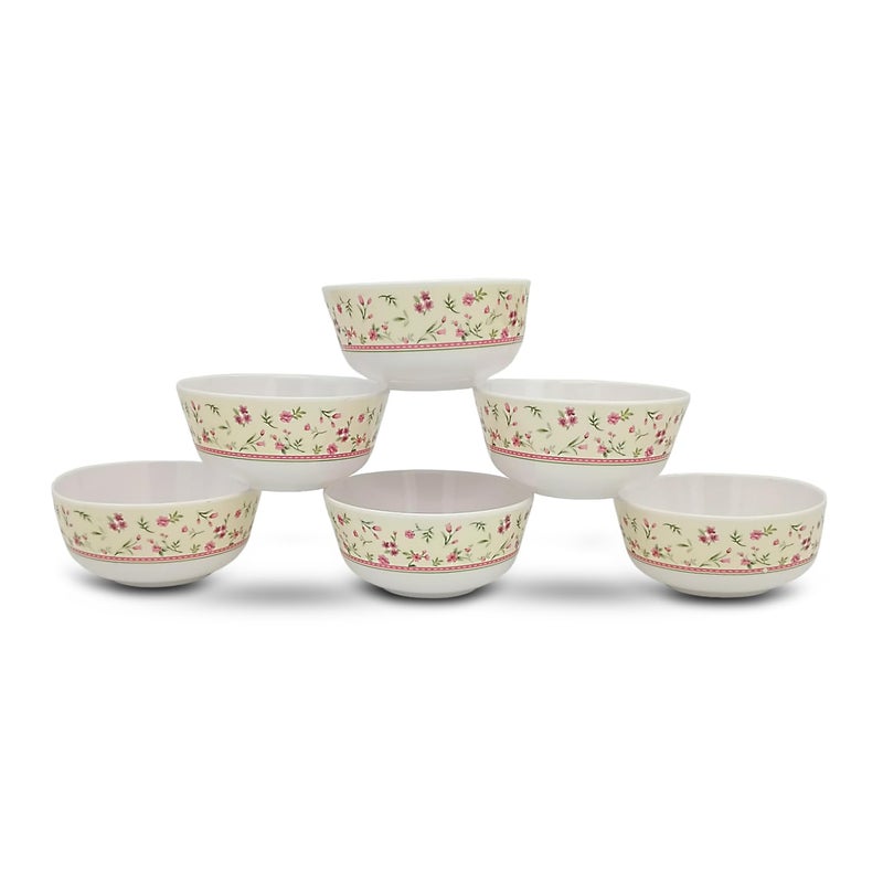 Superware سوبر وير | ميلامين نقي | مجموعة أطباق شوربة - حديقة الورد 4.5” (6 قطع) | خالية من البقع، تشطيب مزجج - Image 4