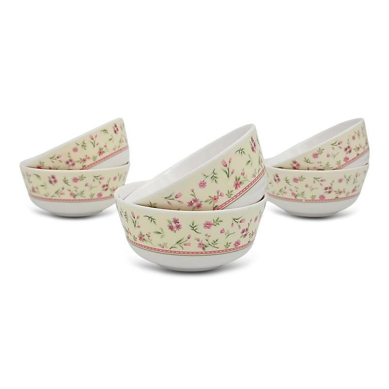 Superware سوبر وير | ميلامين نقي | مجموعة أطباق شوربة - حديقة الورد 4.5” (6 قطع) | خالية من البقع، تشطيب مزجج - Image 2