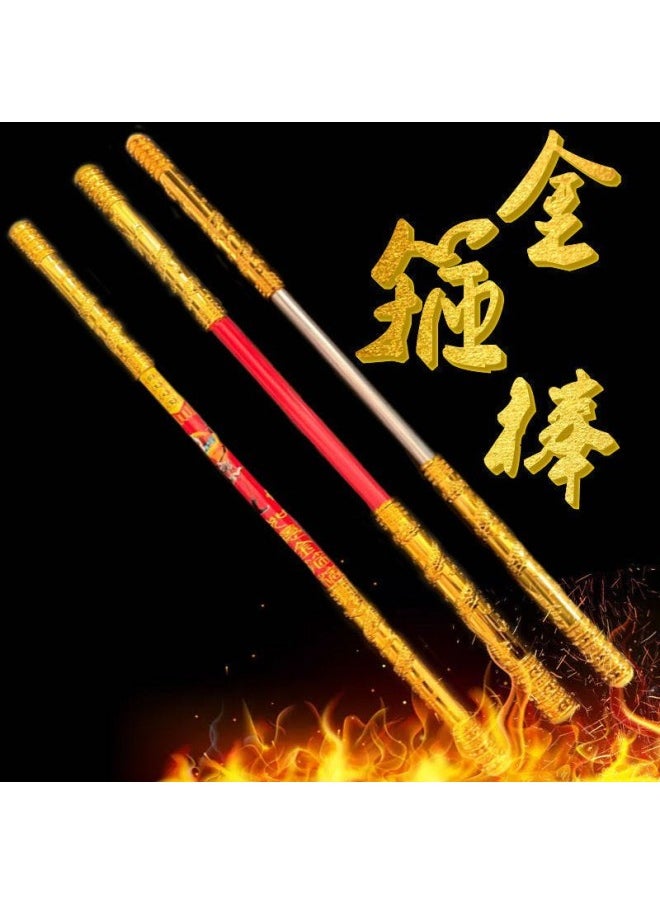 ماركة غير محددة ألعاب السفر ألعاب الأطفال القرد الملك الفولاذ المقاوم للصدأ Ruyi Golden Hoop Stick Stall Toys- اللون: تلسكوبي هوب [أحمر]]  - Image 3