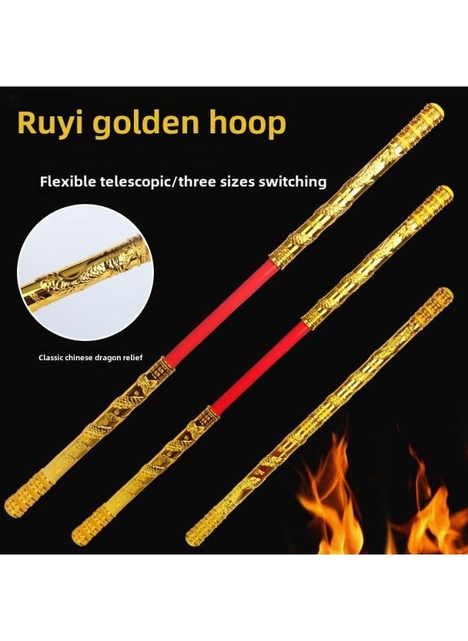 ماركة غير محددة ألعاب السفر ألعاب الأطفال القرد الملك الفولاذ المقاوم للصدأ Ruyi Golden Hoop Stick Stall Toys- اللون: تلسكوبي هوب [أحمر]]  - Image 2