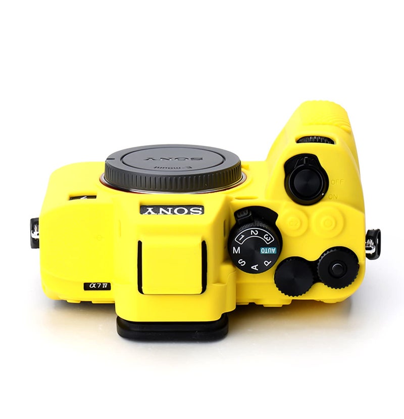 Pocoukate Camera Case for Sony Alpha 7 IV, A7M4, A7 IV Digital Camera Anti-Scratch Slim Fit Soft Cover with Screen Protector, A7IV Exclusive Accessories (not Applicable to A7R4 or A7III) - Yellow - Image 5