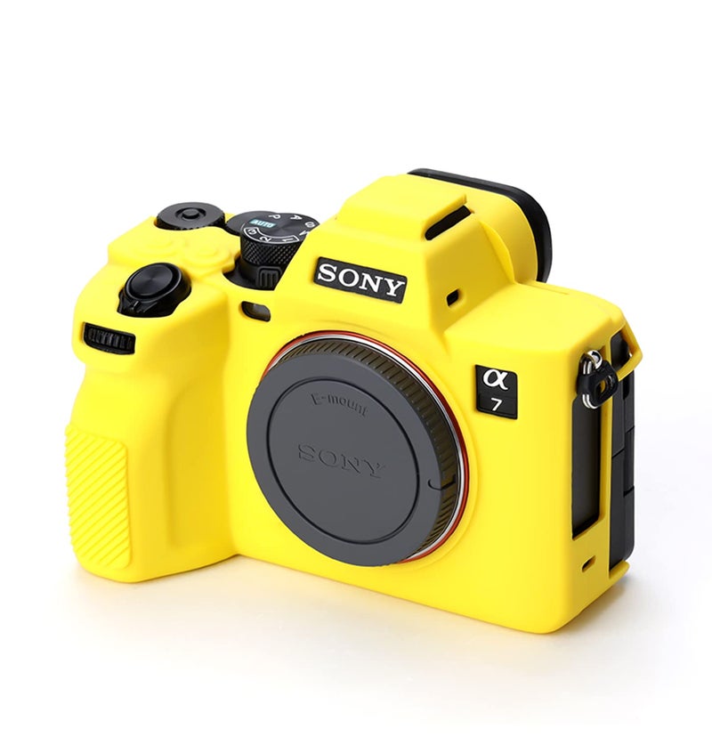 Pocoukate Camera Case for Sony Alpha 7 IV, A7M4, A7 IV Digital Camera Anti-Scratch Slim Fit Soft Cover with Screen Protector, A7IV Exclusive Accessories (not Applicable to A7R4 or A7III) - Yellow - Image 3