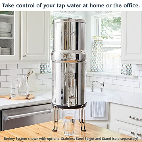Berkey Big Berkey Gravity-Fed Stainless Steel Countertop Water Filter System 2.25 Gallon with 2 Authentic Black Berkey Elements BB9-2 Filters - Image 3
