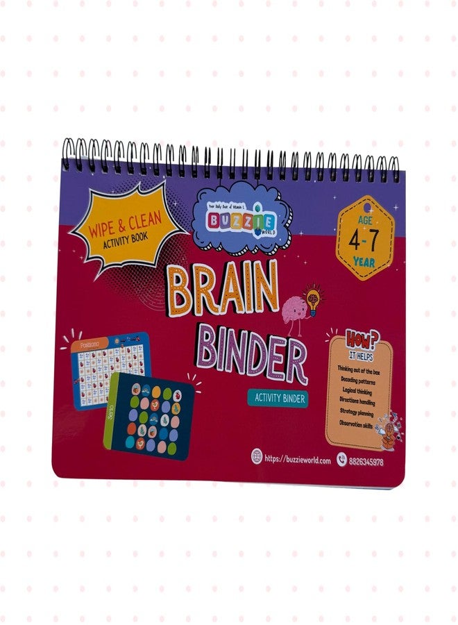 BuzzieWorld Brain Binder | Toddler Busy Binder for 4-7 Years | Mind Games | Challenging Games | Activity Binder | Fun Learning Travel Size Educational Activity Book | Enhance Brain Development - Image 1