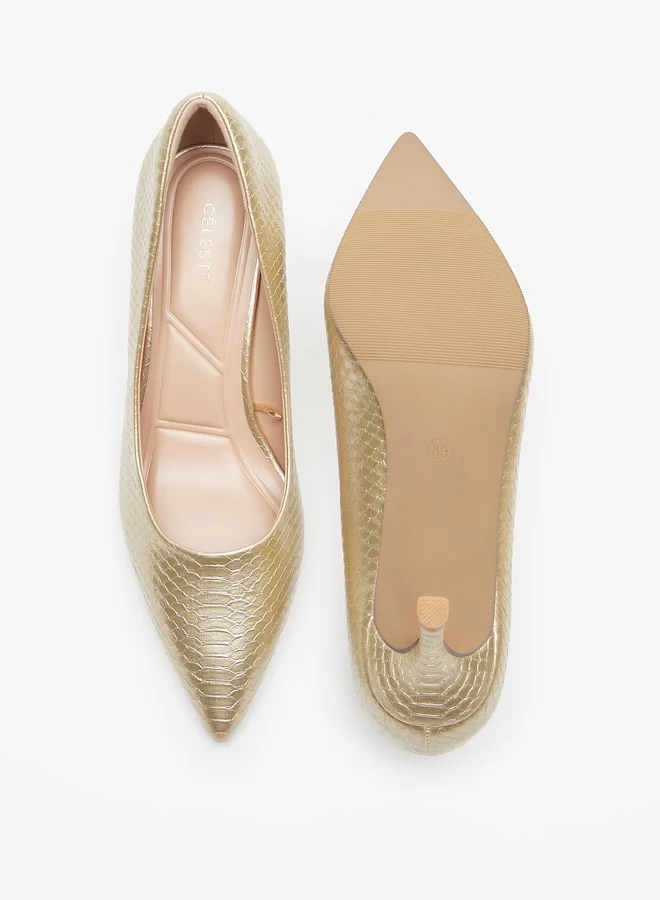 Celeste Women's Animal Textured Slip-On Pumps with Stiletto Heels