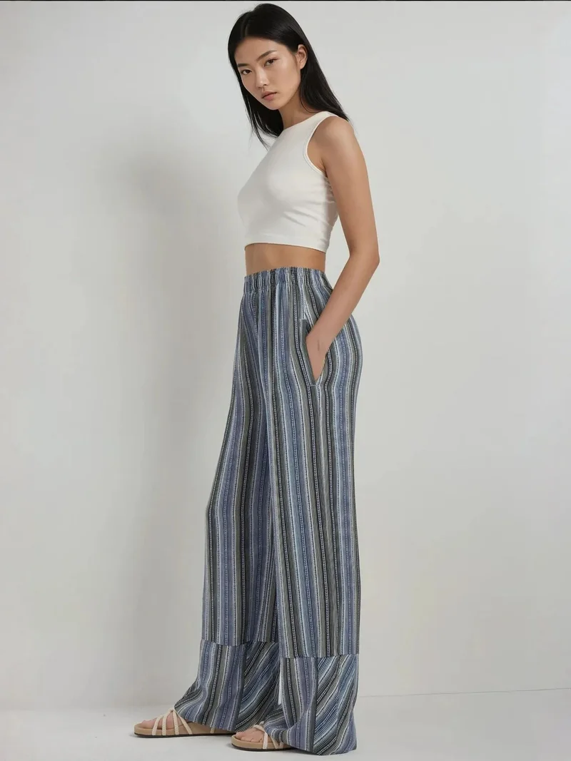 HICCUP Wide Leg Printed Relax Pants
