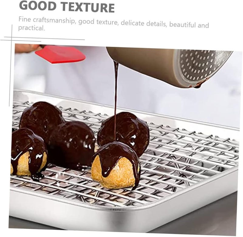 2 Pack Stainless Steel Oven Cooling Racks Baking Trays 12x9 Inch - Image 5