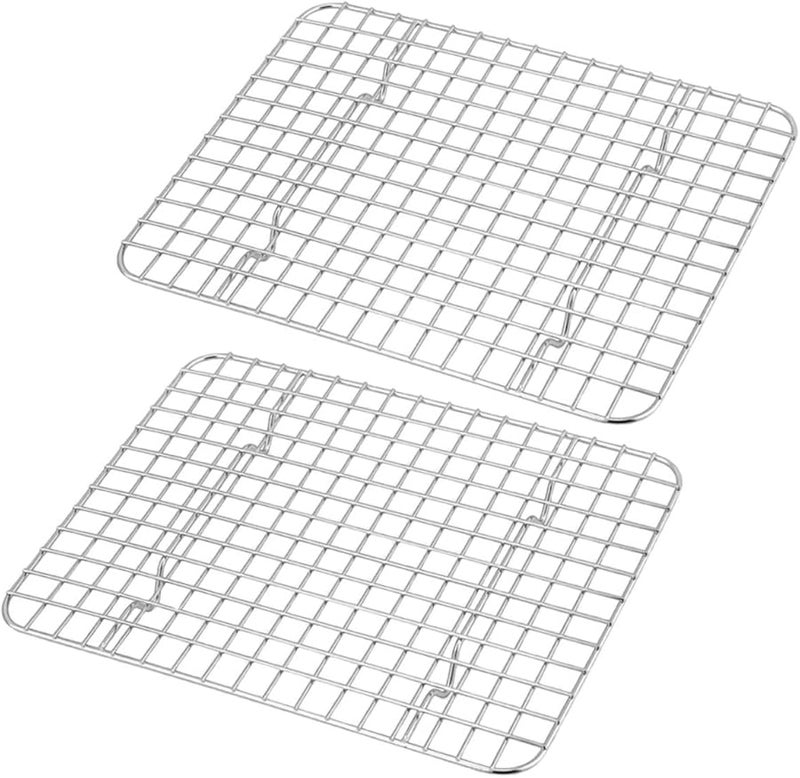 2 Pack Stainless Steel Oven Cooling Racks Baking Trays 12x9 Inch - Image 1