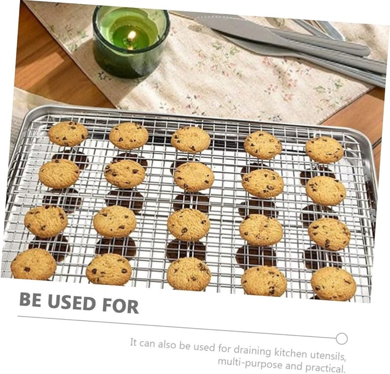2 Pack Stainless Steel Oven Cooling Racks Baking Trays 12x9 Inch - Image 4