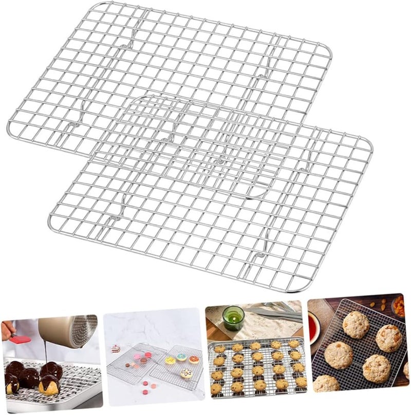 2 Pack Stainless Steel Oven Cooling Racks Baking Trays 12x9 Inch - Image 3