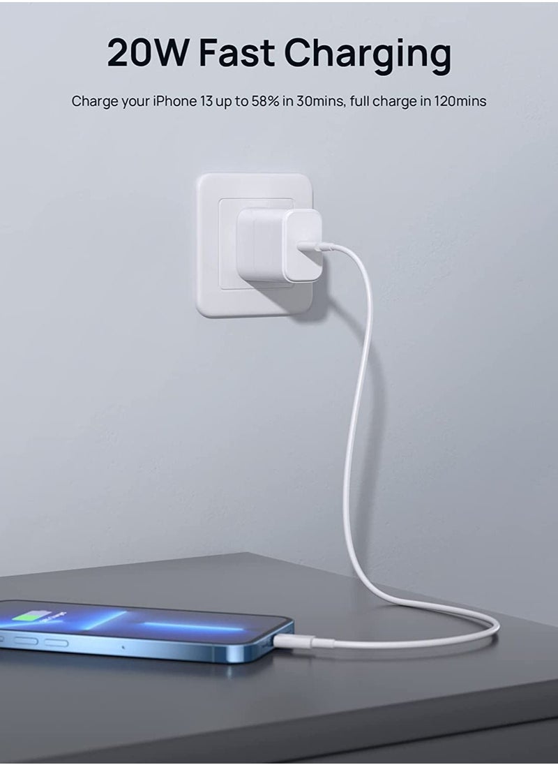 Generic iPhone 14 pro max12 13 14 Fast Charger [Apple MFi Certified]Lightning Cable 20W PD USB C Wall Charger 2-Pack 6FT Fasting Charging Adapter Compatible with iPhone 14 /14 Pro Max/13/13Pro/12/12 Pro/11  - Image 2